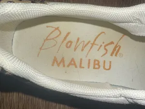 Blowfish White Sneakers with Pink & Green Stripe and Leopard Heel thumbnail 4