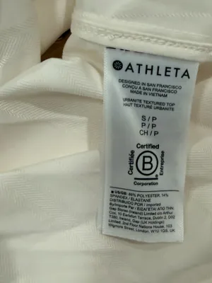 Athleta Off-White Long Sleeve Button Down Blouse - Size S thumbnail 4