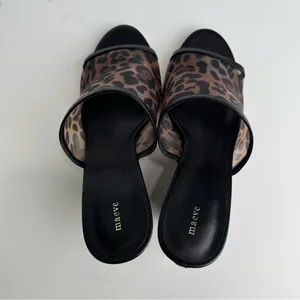 NWT Anthropologie Maeve Leopard Mesh Mule Heels Size 7 thumbnail 7