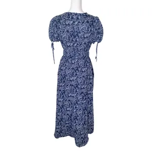 Gal Meets Glam Giselle Navy Floral Bird Print Maxi Dress thumbnail 5