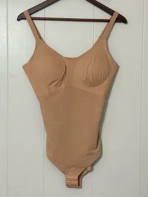 Honeylove Cami Bodysuit Shapewear Beige Nude L Built-In Bra Sculpting Seamless thumbnail 2