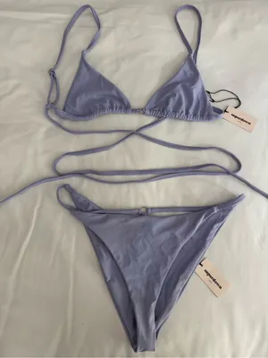 NEW Superdown Lavender Purple Mikayla Bikini Strappy Polewear size S thumbnail 2