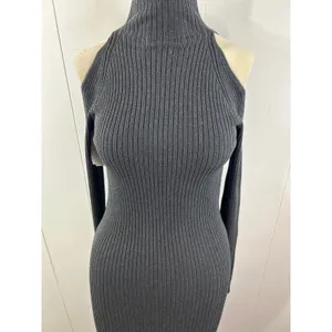 ASTR the Label Cold Shoulder Mock Neck Midi Sweater Dress in Charcoal. XS. NWOT thumbnail 6