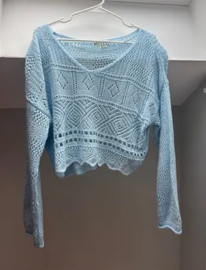 Light Blue knit sweater Size XS thumbnail 1