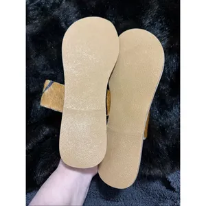 COCONUTS BY MATISSE Riva Leather Calf Hair Animal Print Sandals Flats Toe Ring 9 thumbnail 3