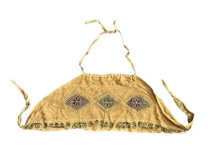 Embroidered Crop Top Wrap Skirt Set Mustard Boho Summer thumbnail 6