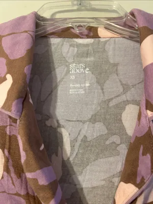 NWT stars above Brown and Lavender Floral Short Pajama Set XS thumbnail 3