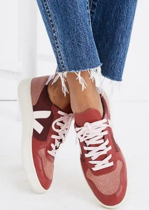 Veja Women's V-10 Sneakers in Leather and Pixel Size 39 US 8 thumbnail 1