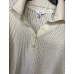 Time‎ And Tru Cream Ribbed Polo Sweater Size Xl thumbnail 3