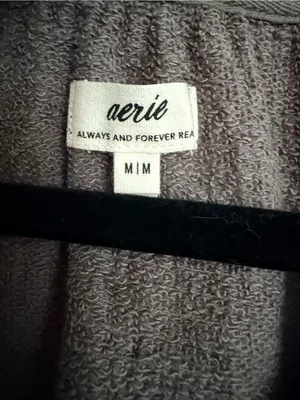 aerie Lightweight Gray V-Neck Pullover Shirt Jacket thumbnail 2
