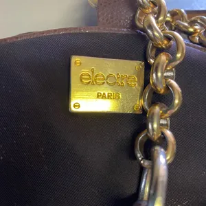 Vintage Electre Paris Brown Nylon Gold Chain Mini Pouch Coastal Granola … thumbnail 6