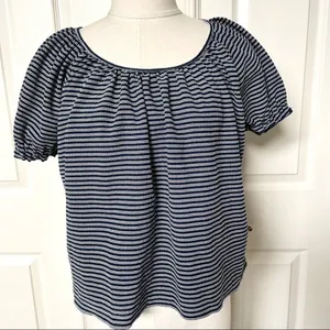 Madewell Texture and Thread striped peasant top thumbnail 6