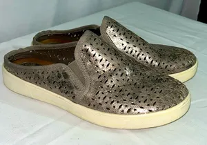 Vintage 7 eight, slides metallic silver 7.5 thumbnail 1