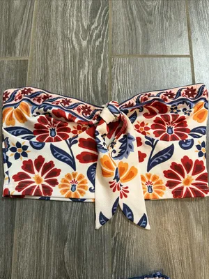 Shein High-Waist Floral Print Women's cropped bandeau shorts set Small NWOT thumbnail 4