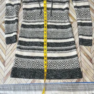 Hollister Long Sleeve Sweater Dress S Black White Fair Isle Boho Cabincore Fall thumbnail 10