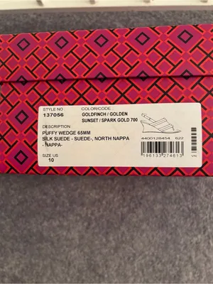 Authentic Tory Burch Yellow Leather Slingback Mules with Metallic Trim Size 10M thumbnail 6