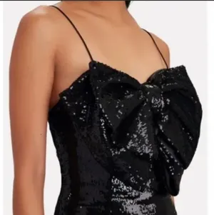 Ronny Kobo Lindsay Black Sequin Bow Mini Dress thumbnail 2