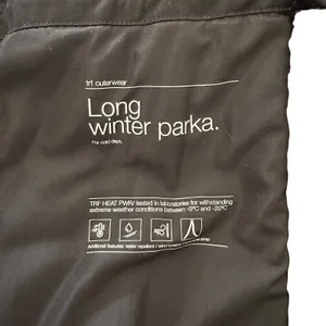 ZARA Long Puffer Winter Parka Hooded Black‎ Small thumbnail 4