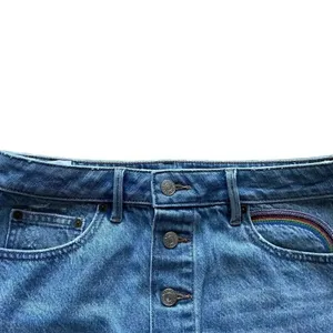 NWOT American Eagle Rainbow Button Down Blue A-Line Women’s Skirt SZ 6 #1314 thumbnail 3