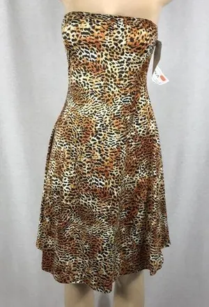 Dare Wear Size XL Strapless Animal Print Dress. New Without Tags thumbnail 1