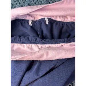 Navy Blue Pink Fold Over Waistband Flare Yoga Pants Small Style 84809J thumbnail 7
