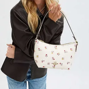 NWT Coach Zip Top Shoulder Bag With Heart‎ Print thumbnail 8