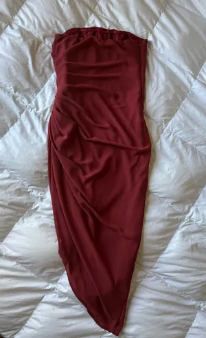Oh Polly Valentina Midi Dress Burgundy Size 2 thumbnail 12