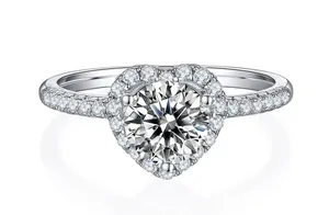 1.06 ct diamond silver 925 logo heard diamond ring thumbnail 1