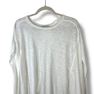 Free People We The Free Aria Trapeze White Boho Drapey Asymmetric Crewneck Top thumbnail 4