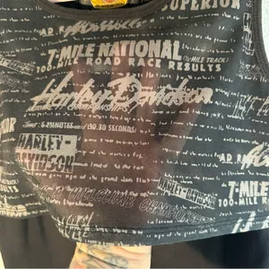 Vintage Harley Davidson Tank W/ Sheer Half Overlay Medium thumbnail 4
