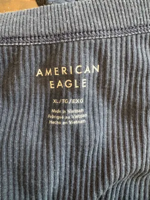American Eagle Outfitters Navy Ribbed Square Neck Tank thumbnail 4