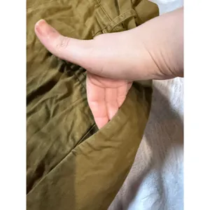 Zara Basic Women Paperbag Ankle Pants Size Small Wide Leg‎ Dark KHAKI Brown Y2K thumbnail 4