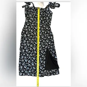 Commense Women’s Medium Navy‎ Blue Floral Sleeveless MIDI Dress Tie Strap NWT thumbnail 5