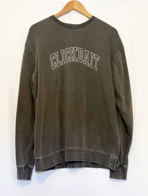 David Dobrik Fanjoy Clickbait Gray Crewneck Sweatshirt‎ size Large thumbnail 1