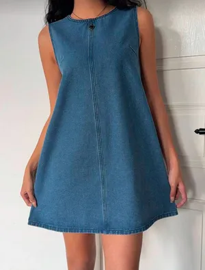 SheIn Denim Shift Mini Dress thumbnail 1
