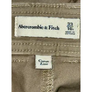 Abercrombie & Fitch Curve Love Khaki Brown Utility Vintage Cargo Pants Sz 33 16 thumbnail 3