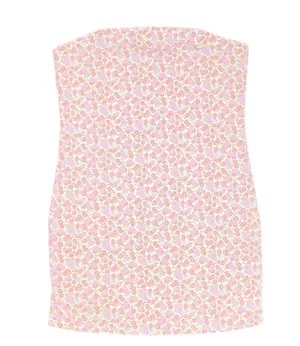 New Floral Print Knit Tube Dress Strapless Mini Green Pink thumbnail 13