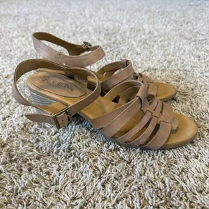 Korks Kork Ease Sandals Womens 8 Cilla Shoes Strappy Heel Tan Leather‎ Comfort thumbnail 2
