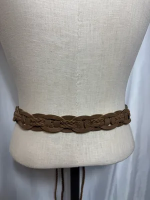 Western boho Woven Braided Waist Belt - Brown NWOT thumbnail 3