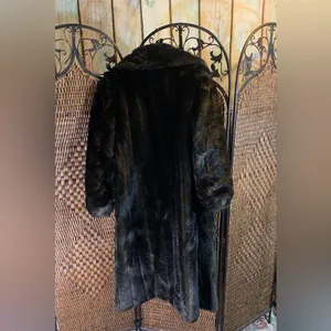 Vintage Faux Fur Long Coat Made in USA Size L thumbnail 8