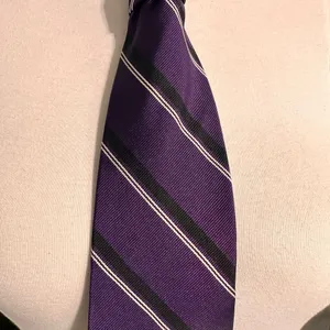 Polo By Ralph Lauren Men's Silk Tie Purple Striped Classic Handmade Necktie thumbnail 4