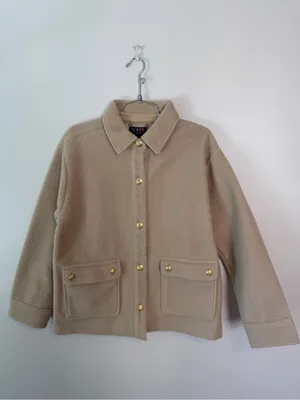 J.Crew Bouclé Shirt Jacket Sandstone Tan NWT Medium thumbnail 2