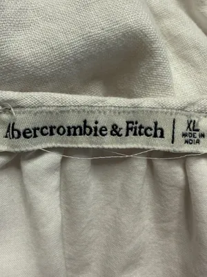 Abercrombie & Fitch x Tia Booth Linen-Blend Peasant Bubble Top Women's XL White thumbnail 10