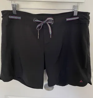 Prana Silvana Board Shorts with Boho Coloful Belt Medium Beach Swim thumbnail 1