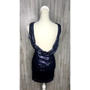 Lulus Women's Small Time to Shine Blue Sequin Bodycon Mini‎ Dress Party Cocktail thumbnail 9