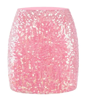 NWT MANER Pink Sequin Mini Skirt Party‎ Bodycon Small thumbnail 1