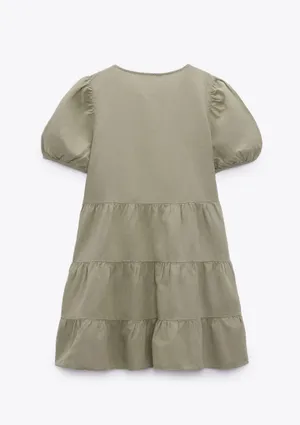 Zara Linen Blend Tiered Dress thumbnail 5