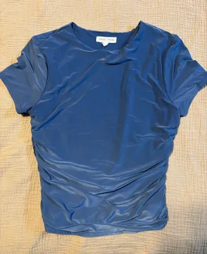 Blue silk double lined tee thumbnail 1
