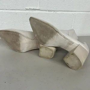 Steve Madden sz9 ivory bone CATE western heeled booties boots side zip leather thumbnail 7