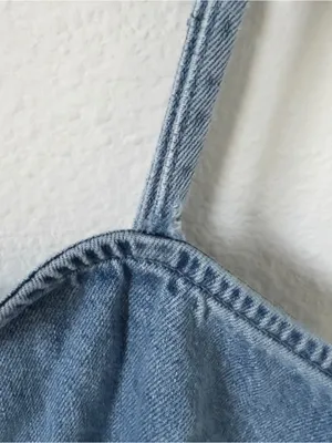 Anthropologie Damson Madder Lana Drop-Waist Mini Dress in Blue Denim thumbnail 7